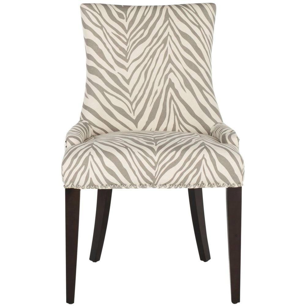 SAFAVIEH Becca 19''H Zebra Dining Chairs Ivory / Grey