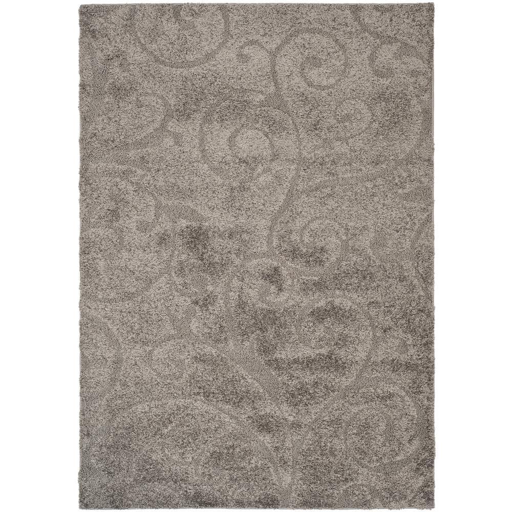 Florida Shag SG455 Power Loomed Indoor Area Rug - Grey - 5'3"x7'6" - Safavieh.