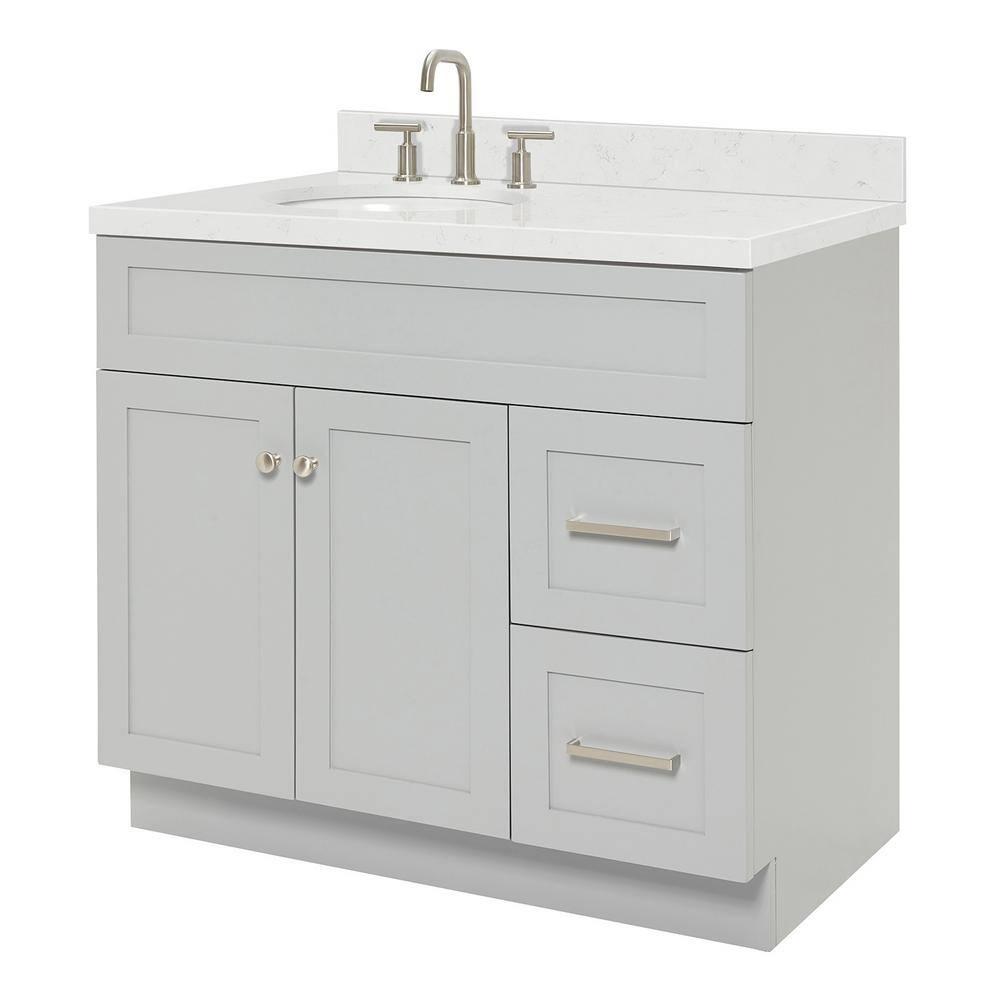 Ariel F036slcqovo Hamlet 36" Free Standing Single Basin Vanity Set - Grey