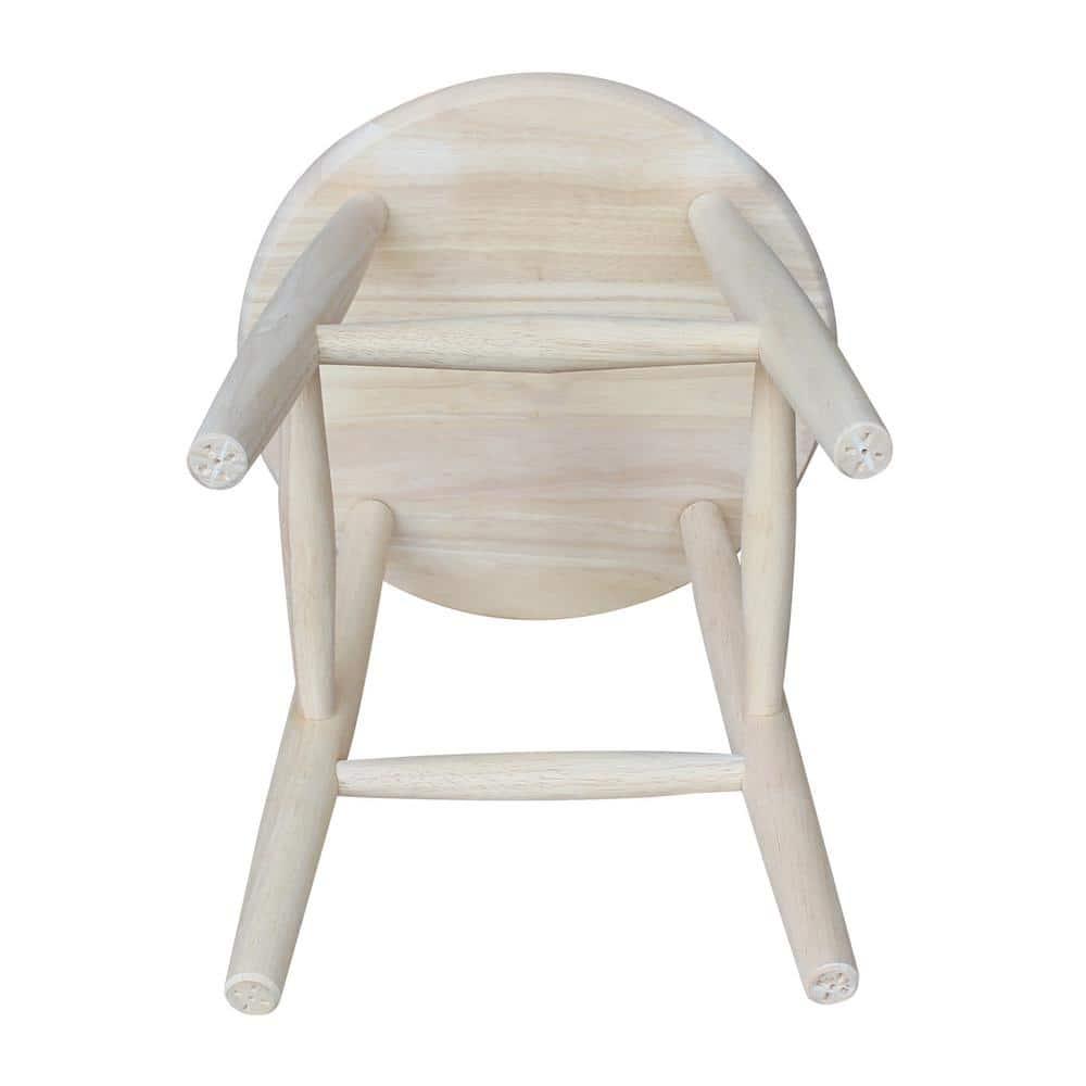 Scooped Seat Counter Height Barstool Brown - International Concepts: Solid Parawood, Kitchen, Unfinished