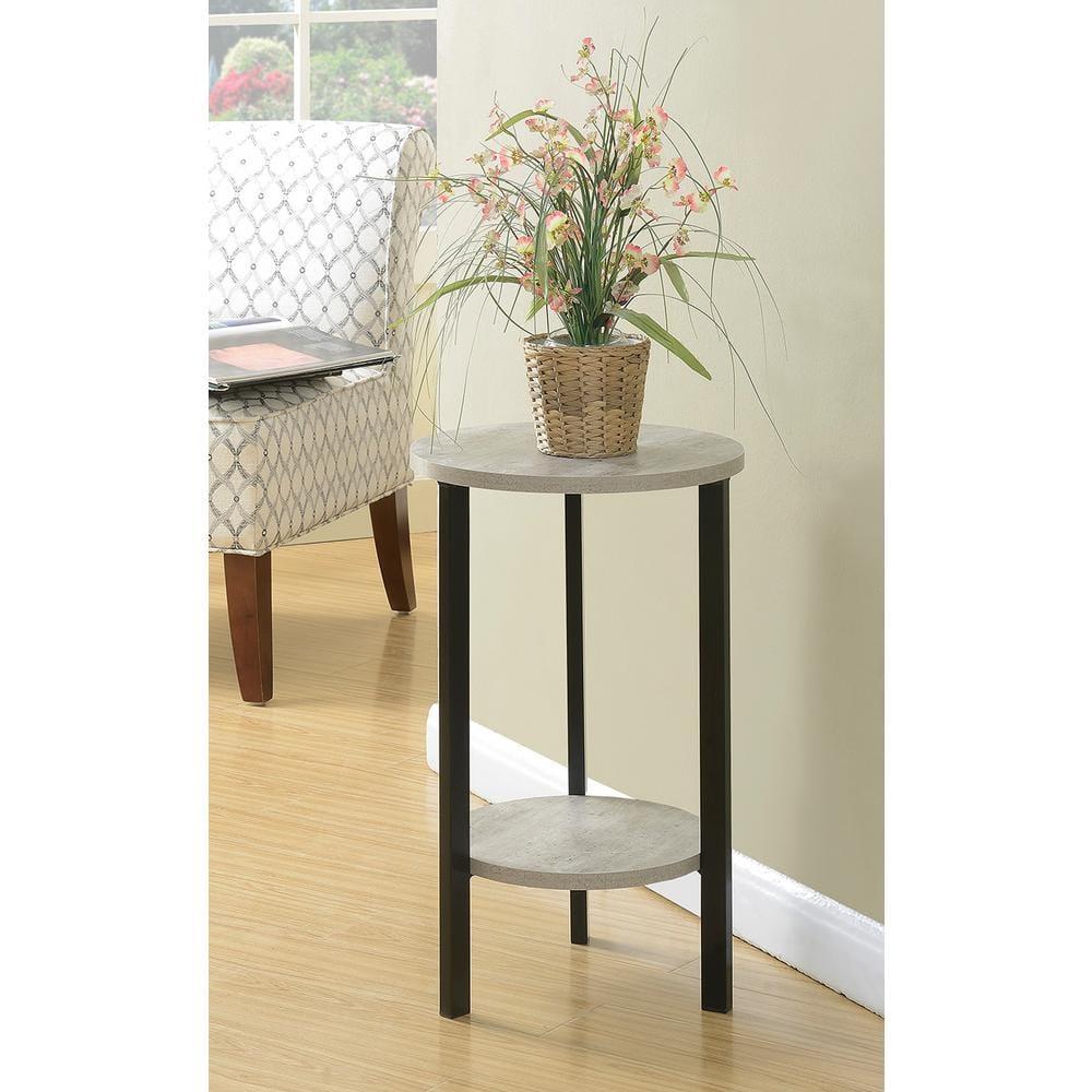 Convenience Concepts Graystone 24-inch 2 Tier Plant Stand, Faux Birch/Black