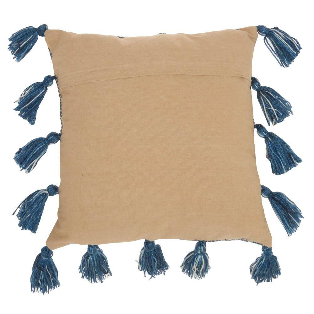 Mina Victory 18" Polyester Blend Throw Pillow With Tassels