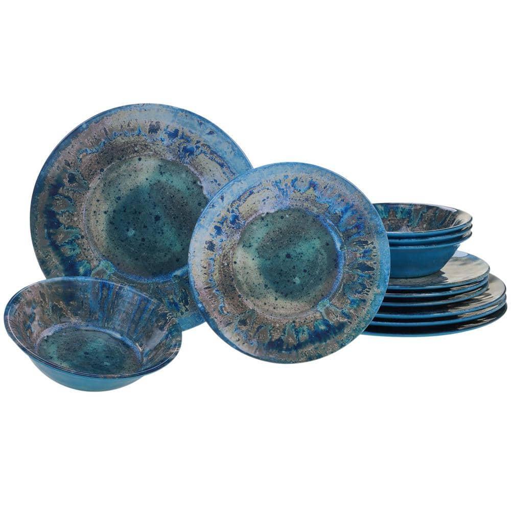 Certified International Certified International Radiance 12 Piece 100% Heavyweight Melamine Dinnerware Set, Service for 4 (Available in TEAL or CREAM)