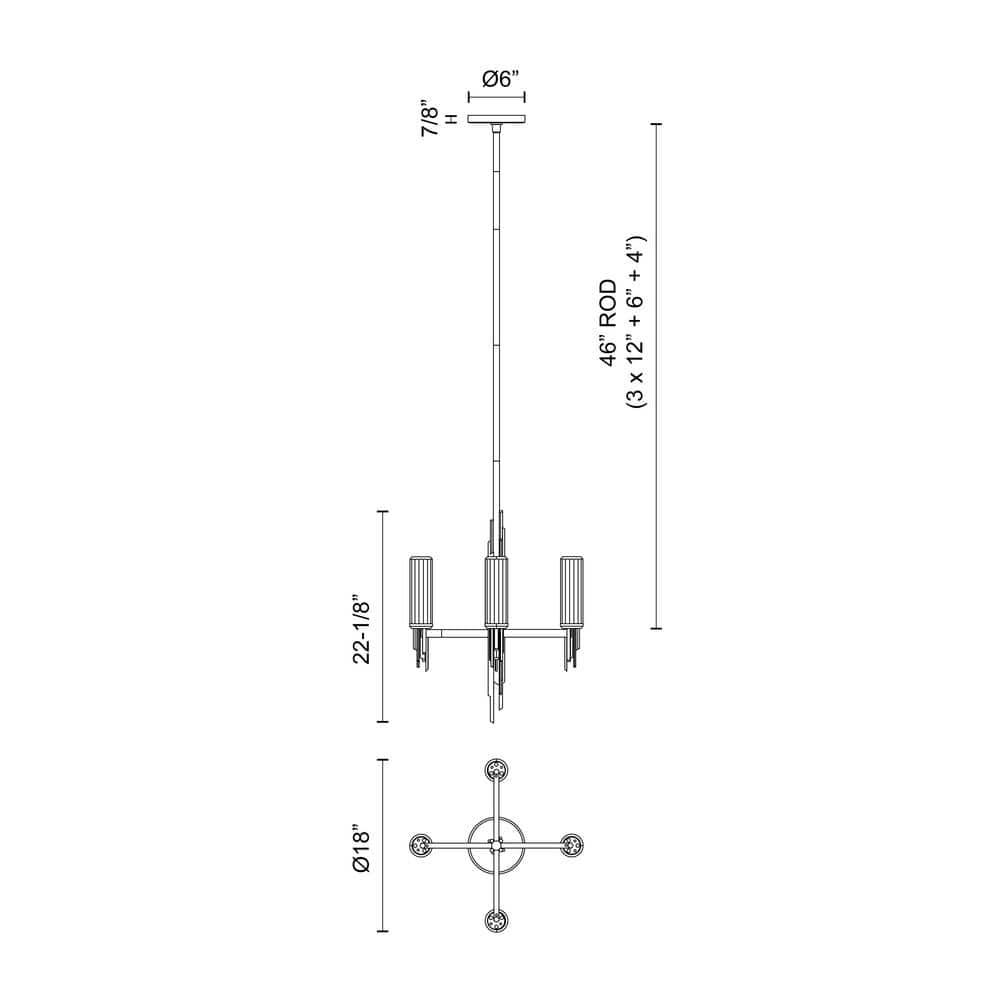 Alora Lighting Torres 4 - Light Modern Linear Chandelier