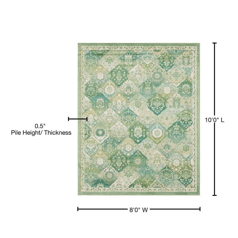 Unique Loom Penrose Collection Area Rug - Blake (8' x 10' Rectangle Green/Beige)