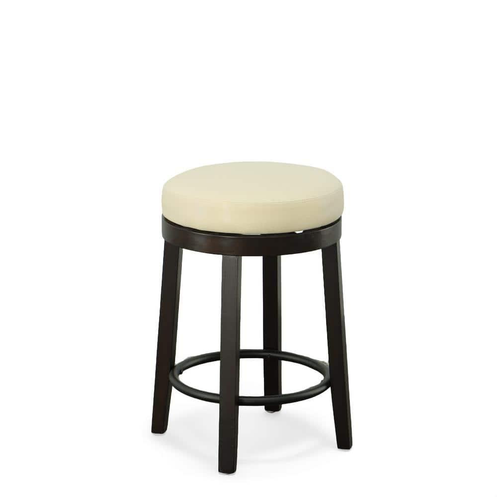 Carolina Classics Era Swivel 24" Counter Stool in Cream and Espresso (Set of 2)