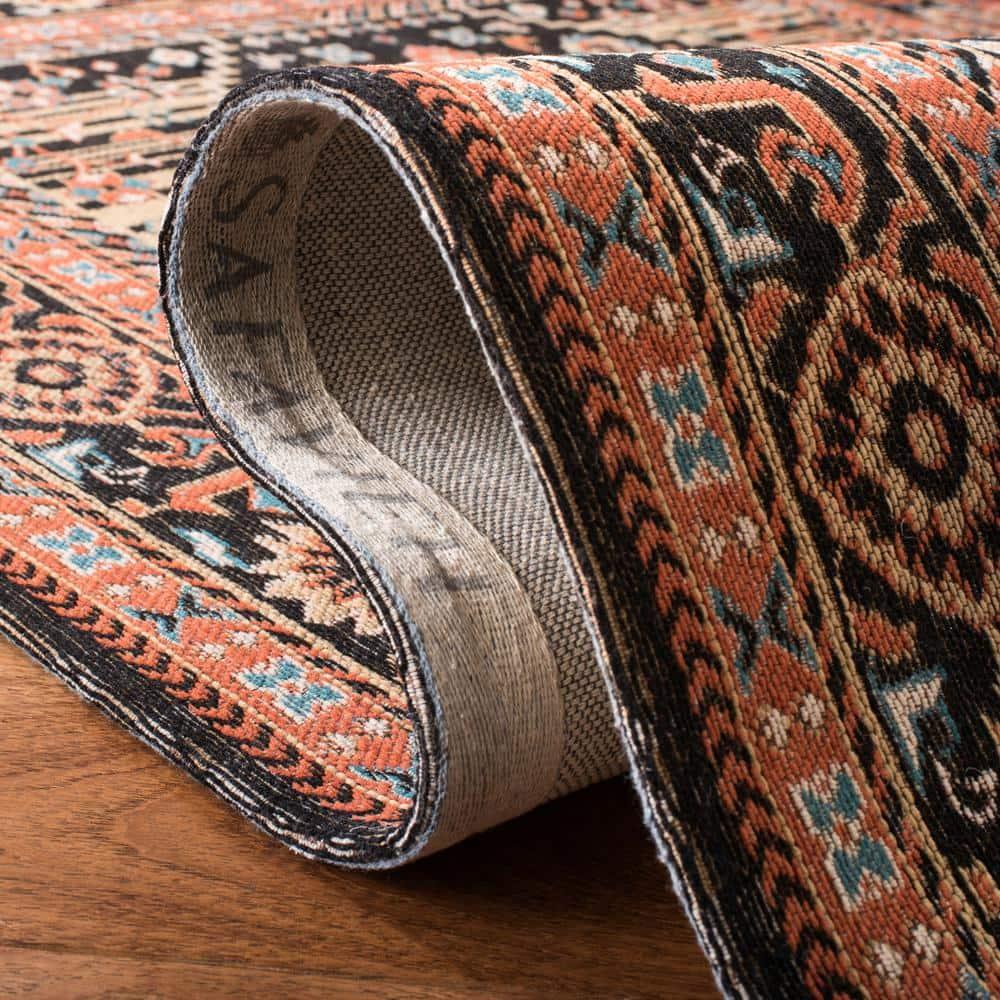 Classic Vintage CLV114 Power Loomed Area Rug - Black/Rust - 8'x10' - Safavieh.