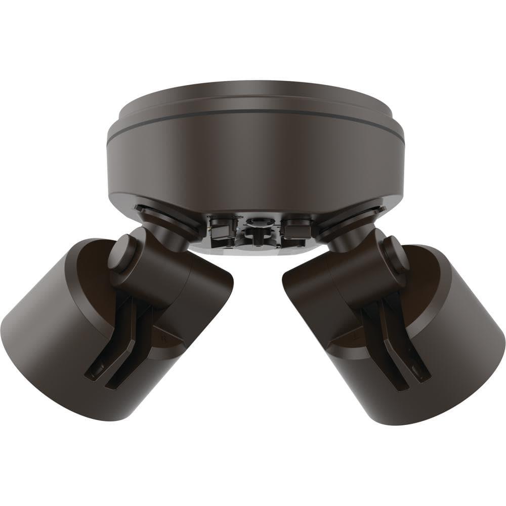 Lithonia Lighting 2 - Head Hardwired Dusk to Dawn Outdoor Security Flood Light with Motion Sensor