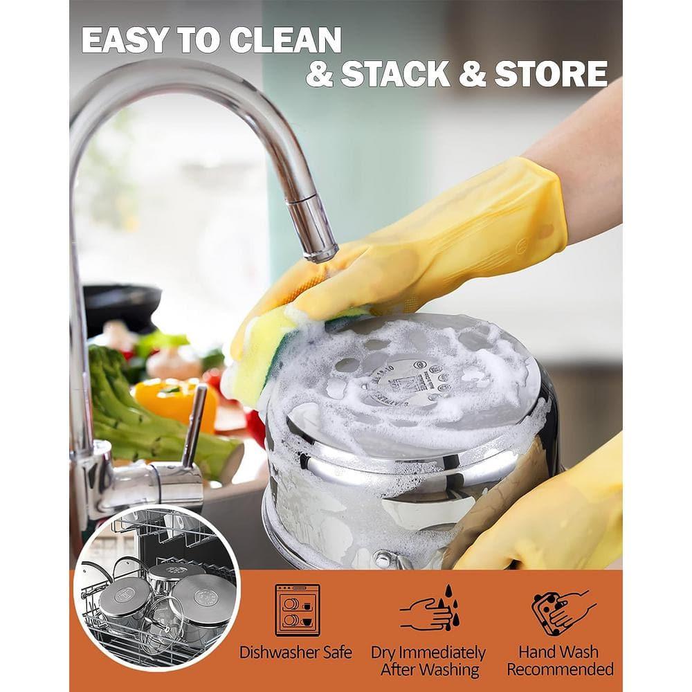 Cooks Standard 12 Piece Stainless Steel Cookware Set, Silicone Handle
