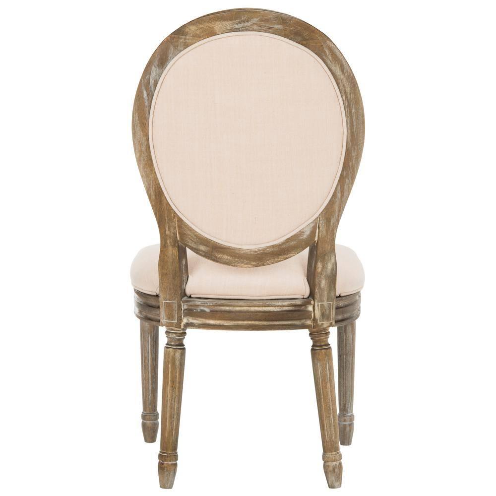 Holloway Tufted Oval Side Chair (Set of 2) - Beige/Rustic Oak - Safavieh