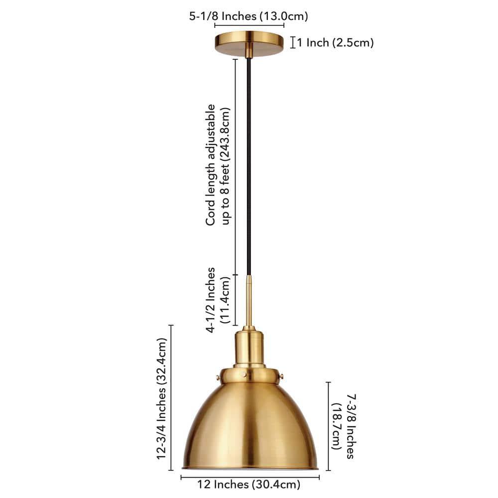 Evelyn&Zoe 12" Brass Metal Pendant