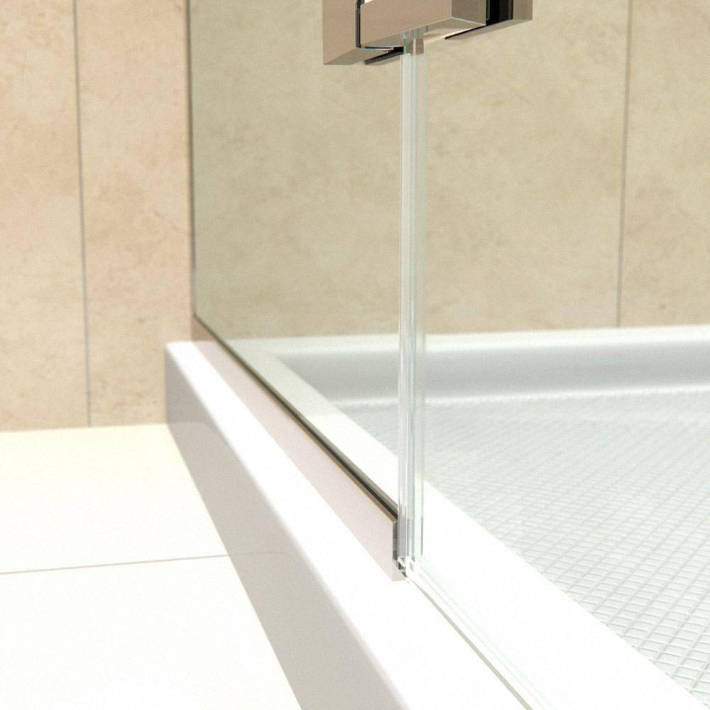 Unidoor-X 33 3/8 in. W x 30 in. D x 72 in. H Frameless Hinged Shower Enclosure