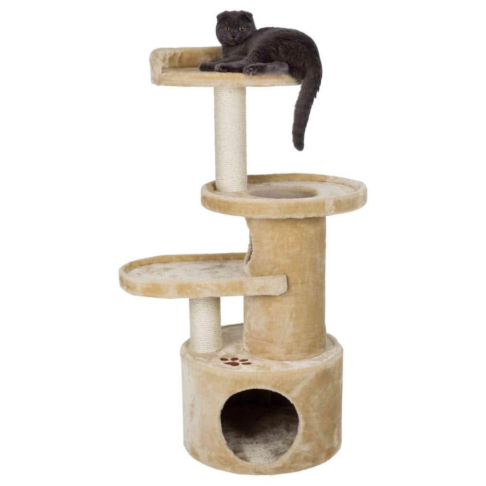 TRIXIE TRIXIE Oviedo 41" Cat Tree, 3-Level Cat Tower, Sisal Scratching Posts, Plush Condo, Tunnel, Platforms