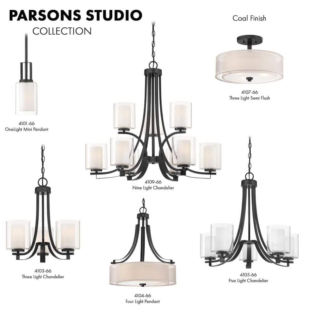 XylehR Semi Flush Mount Ceiling Light 4107-84, Parsons Studio Lighting Fixture, 3 Light,