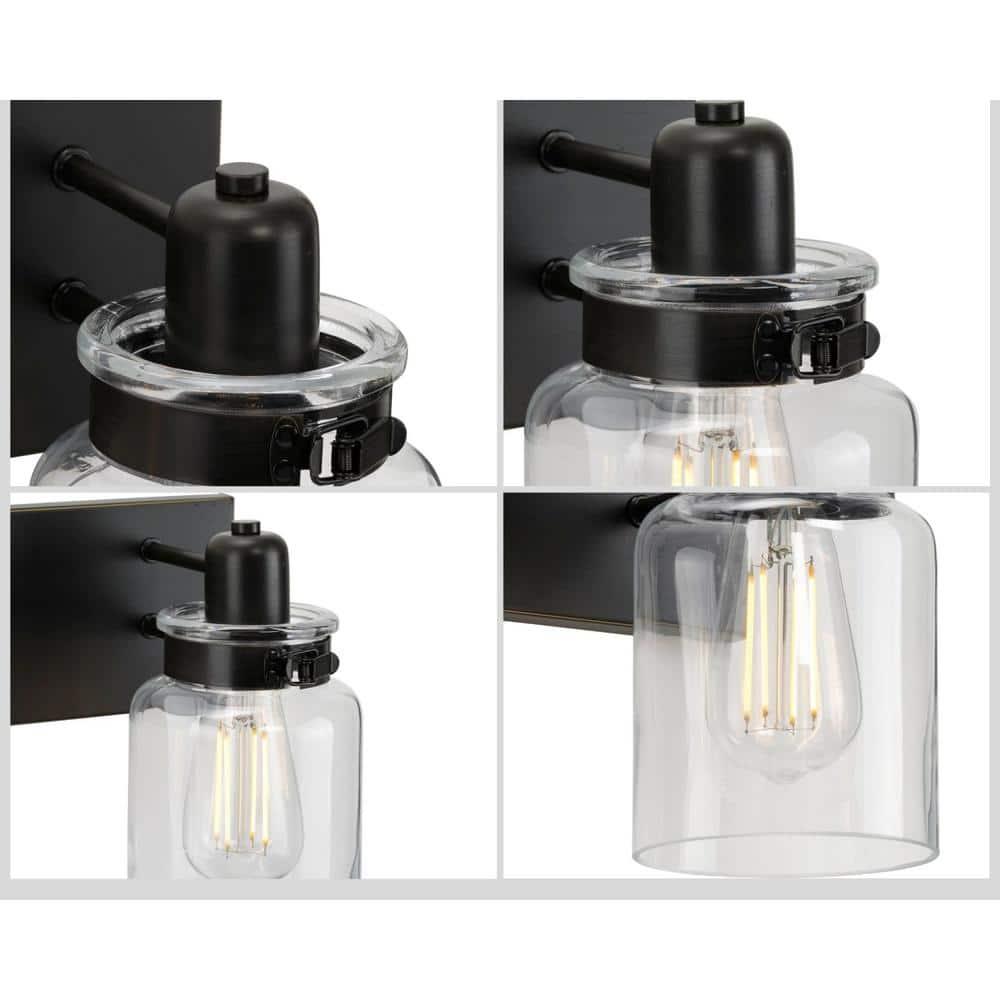 Progress Lighting Calhoun 1-Light Bath & Vanity, Steel, Antique Bronze, Clear Glass Shade