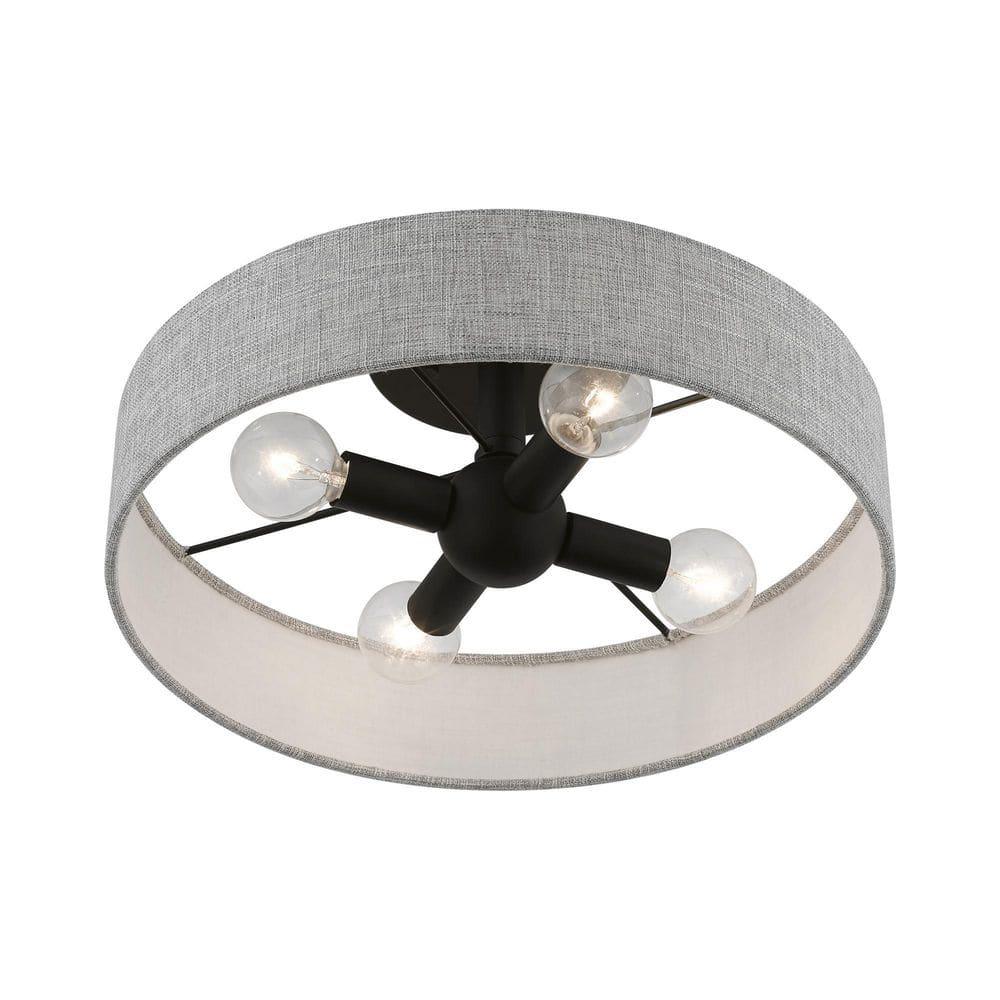 Livex Lighting Elmhurst 4 - Light Semi-Flush Mount in  Black