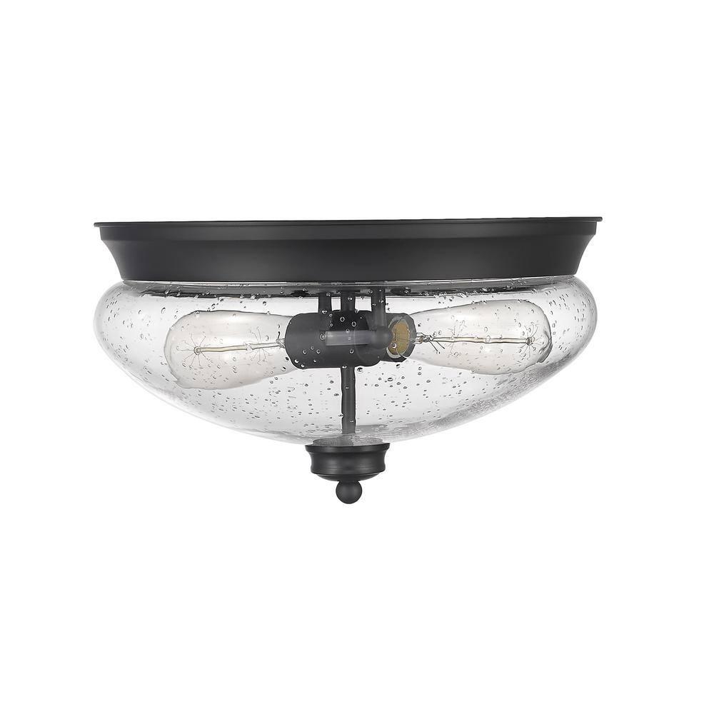 722F2-MB-Z-Lite-Amon - 2 Light Flush Mount in Traditional Style - 13 Inches Wide by 7.5 Inches High