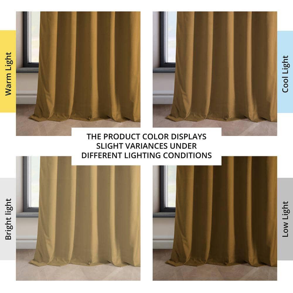 Half Price Drapes Retro Gold Heritage Plush Velvet Room Darkening Curtains (1 Panel), 50W X 96L