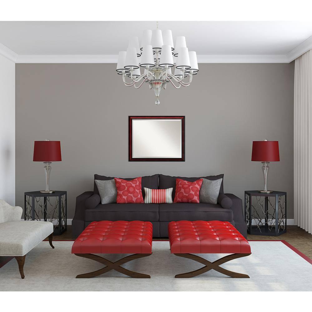 Amanti Art Rubino Cherry Scoop Beveled Wood Wall Mirror 25 x 31 in.