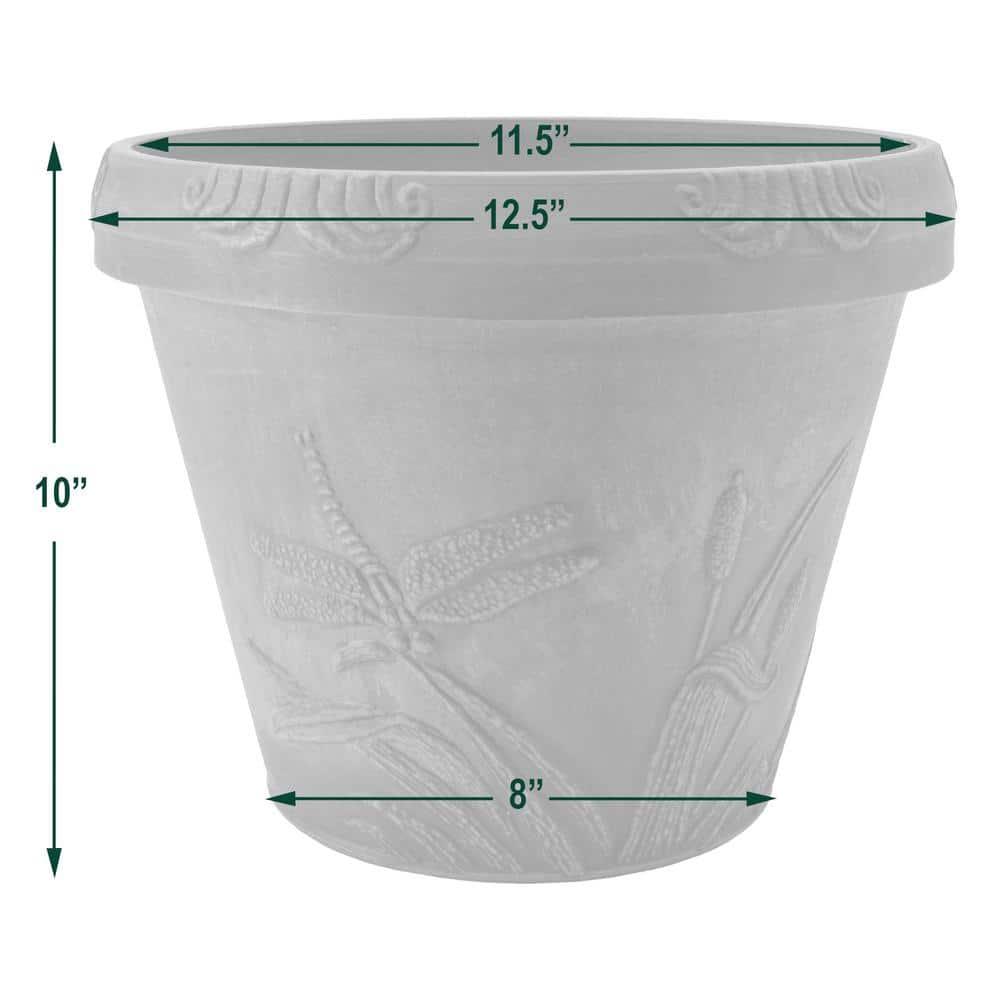 PSW Pot Collection Dragonfly Planter Pot for Indoor and Outdoor Plants and Gardens, 12.5' by 10, Terra Cotta Color