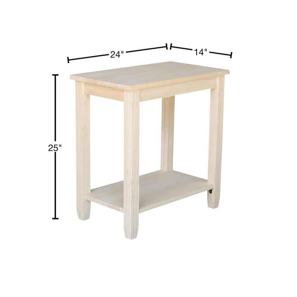 Solano Accent Table - International Concepts: Durable Parawood, Rectangle, Shelf Storage