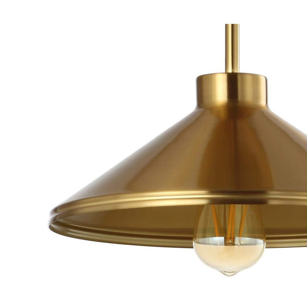 Cisco 11.75" Iron Modern Farmhouse LED Semi Flush Mount, Brass Gold