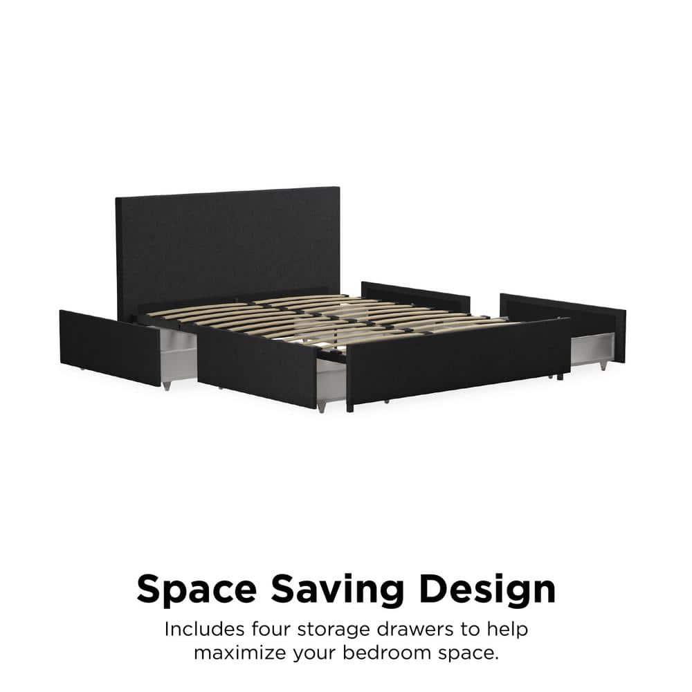 Novogratz Kelly Upholstered Unfinished Platform Storage Bed