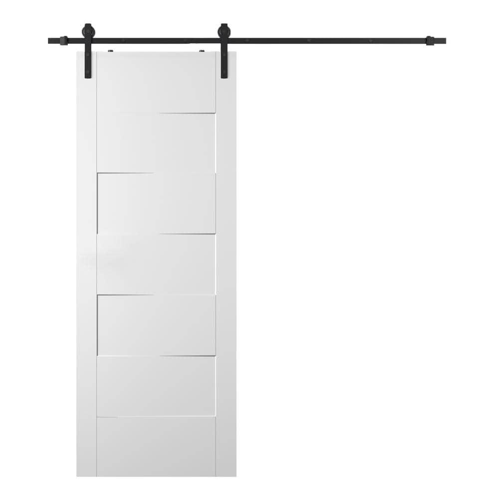 Belldinni Paneled Wood Prefinished Barn Door with Installation Hardware Kit
