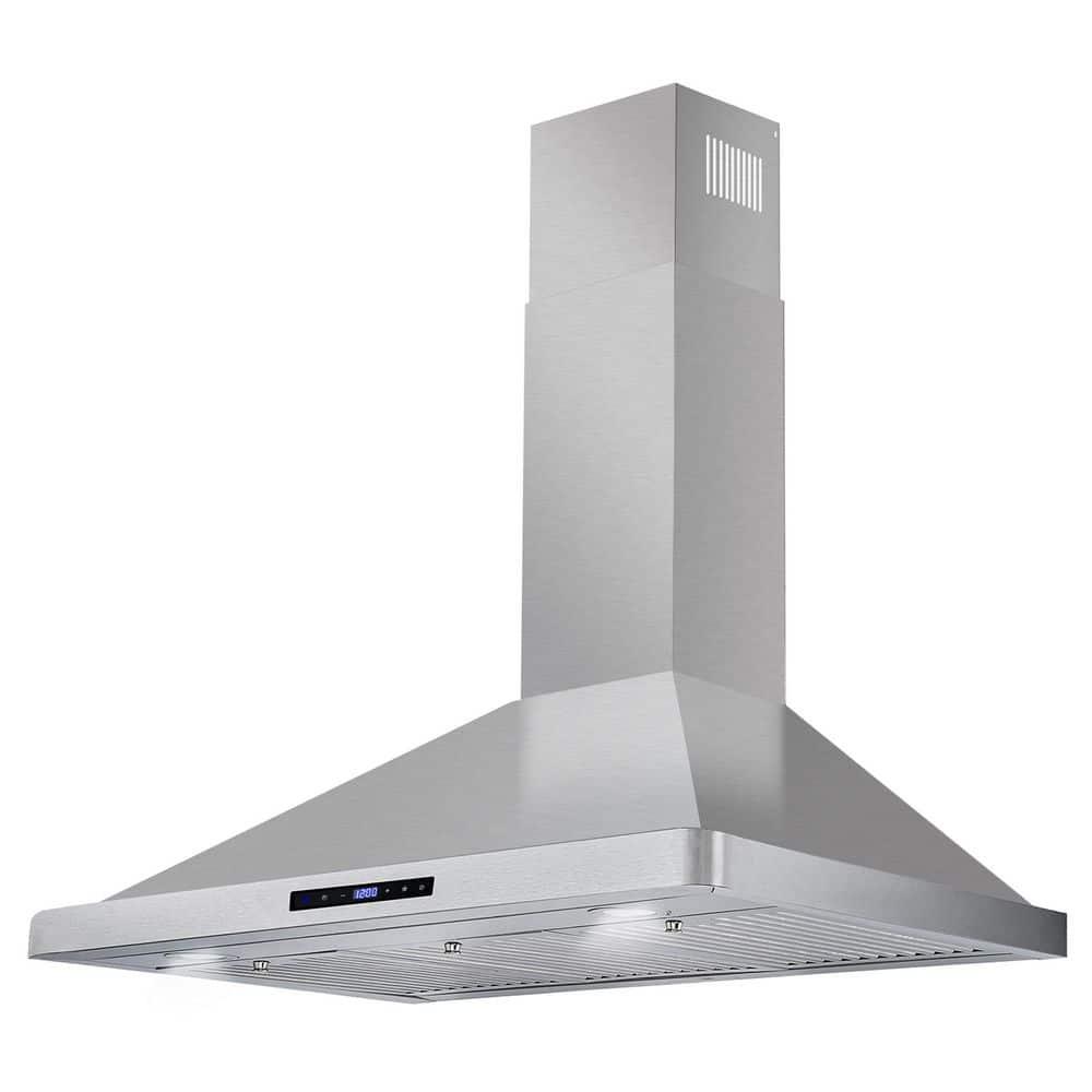 Cosmo 36 in. Ducted Wall Mount Range Hood in Stainless Steel with Touch Controls, LED Lighting and Permanent Filters
