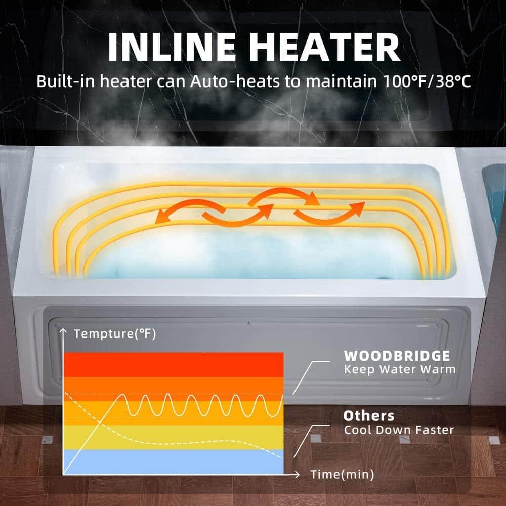 WoodBridge 59'' x 28.75'' Freestanding Soaking Acrylic Bathtub W-B0016-B