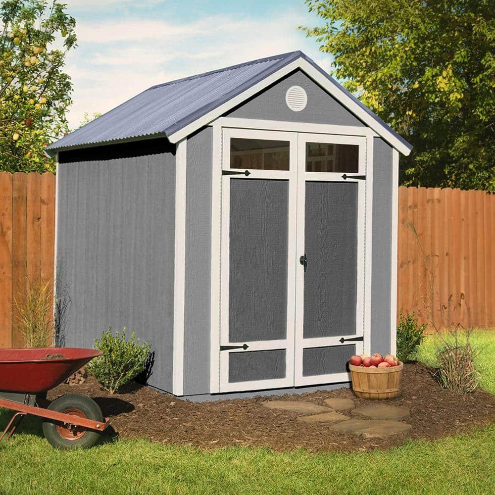 Handy Home Garden 6 ft. W x 8 ft. D Wood Storage Shed with Floor