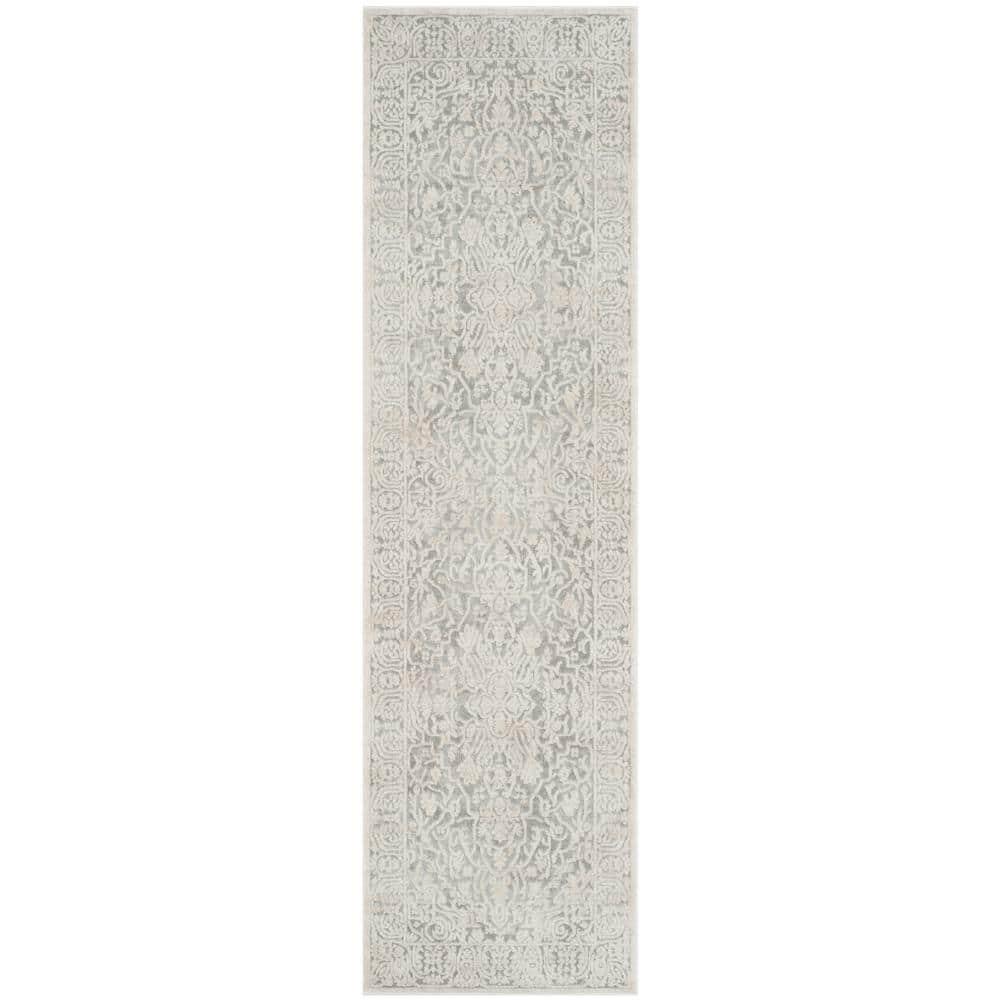 Reflection RFT670 Power Loomed Runner Rug - Light Grey/Cream - 2'3"x10' - Safavieh.