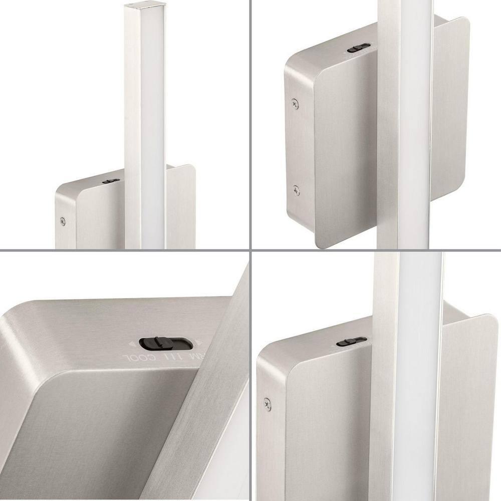 Progress Lighting Phase 4 1-Light LED Linear Vanity Light, Brushed Nickel, Rectangular Acrylic Shade