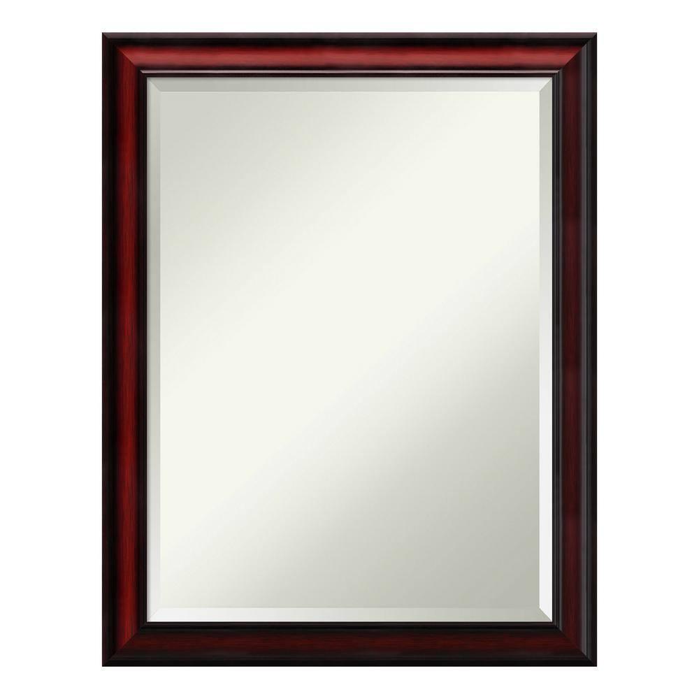Amanti Art Rubino Cherry Scoop Beveled Wood Wall Mirror 27 x 21 in.