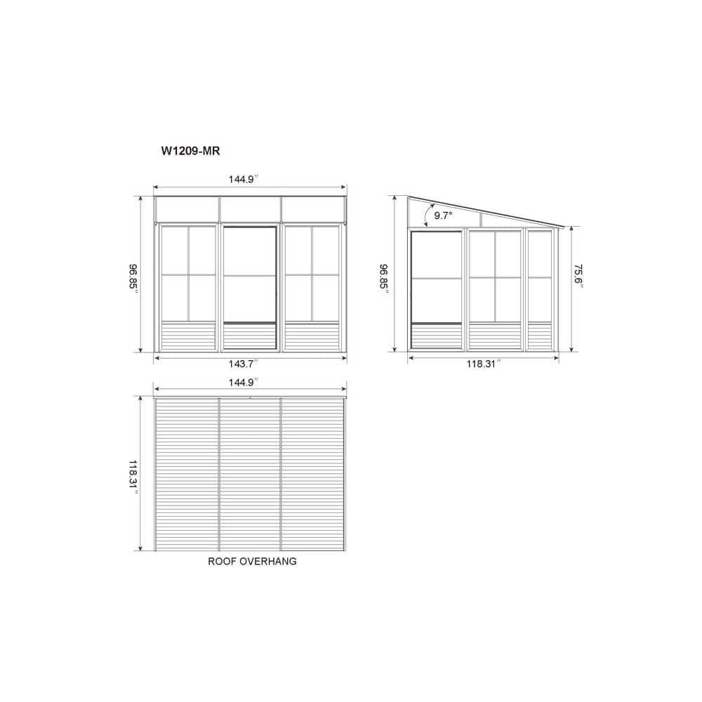 Gazebo Penguin Florence Wall-Mounted Solarium with Metal Roof