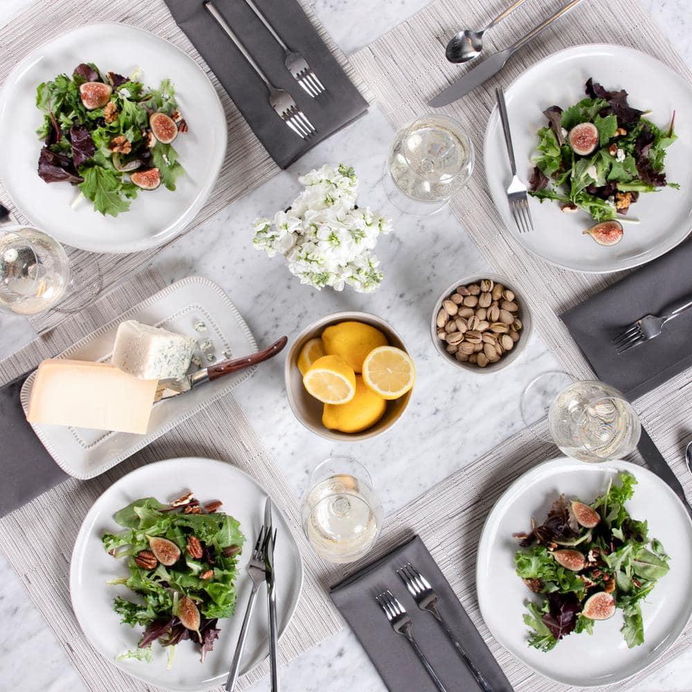John Ritzenthaler Co. Reversible Indoor Outdoor Placemats, Set of Twelve, Grasscloth Oatmeal
