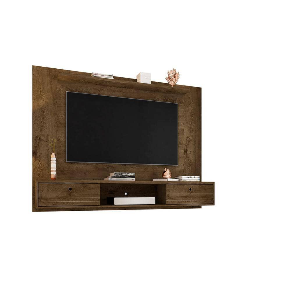 Manhattan Comfort Liberty Wood Entertainment Center for TVs up to 65", Rustic Brown