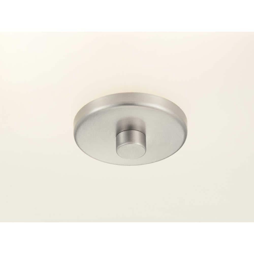 Progress Lighting Inspire Collection 1-Light LED Flush Mount in Brushed Nickel with Summer Linen Shade