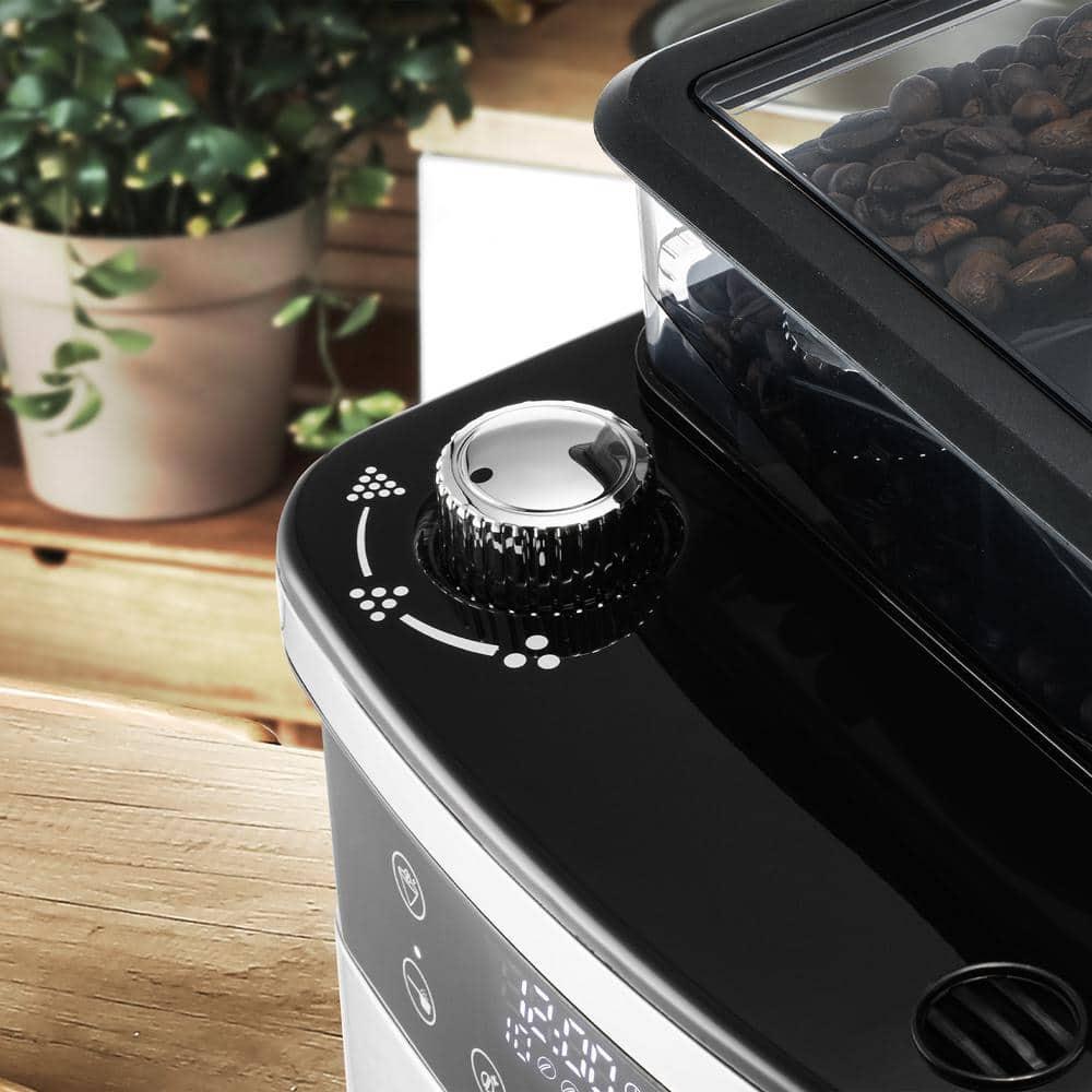 Melitta Aroma Fresh Plus 10c Drip Coffeemaker with Coffee Grinder: Stainless Steel, Digital Display, Automatic Shut-Off