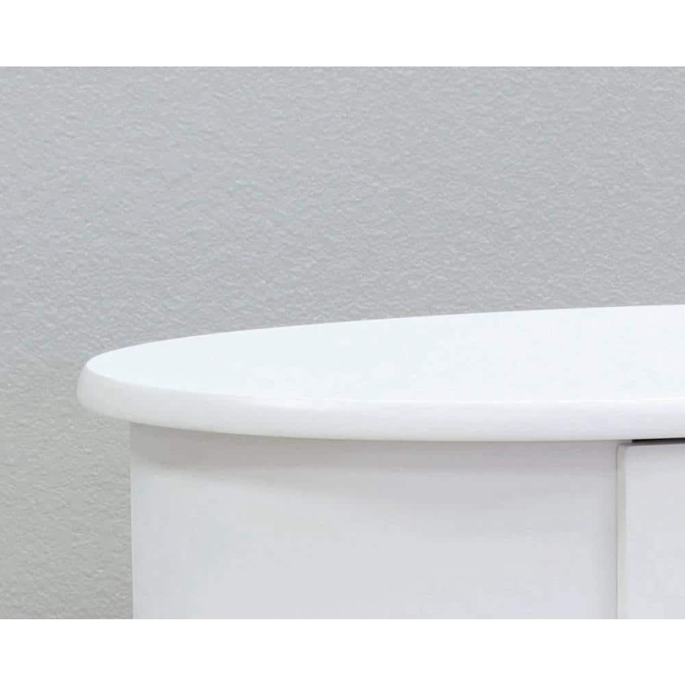 Classic Brandi White Oval End Table with Shelf