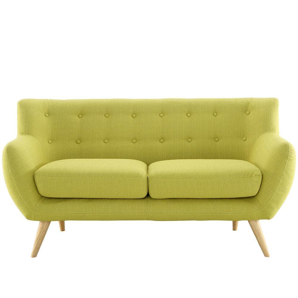 Modway Remark Modern Upholstered Fabric Loveseat in Wheatgrass Green