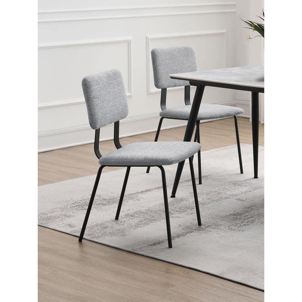 Coaster Calla Contemporary Fabric Upholstered Dining Side Chair in Gray