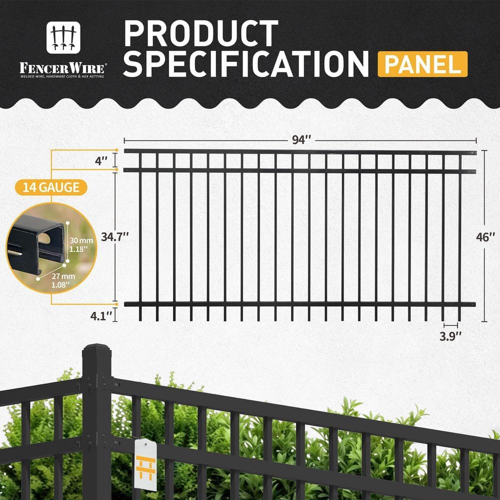 Fencer Wire Fencer Wire Heavy Duty 100FT Flat Top Metal Fence,4/5/6FT H X 8FT W Panels, Gate, Posts, Connectors