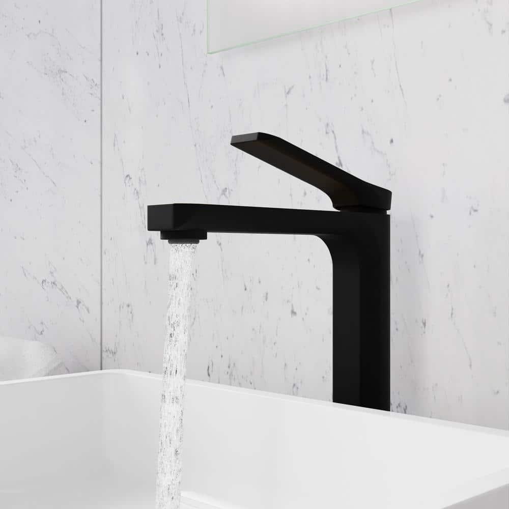 ANZZI Single-Hole Single-handle Bathroom Faucet with Drain Assembly L-AZ901MB-BG