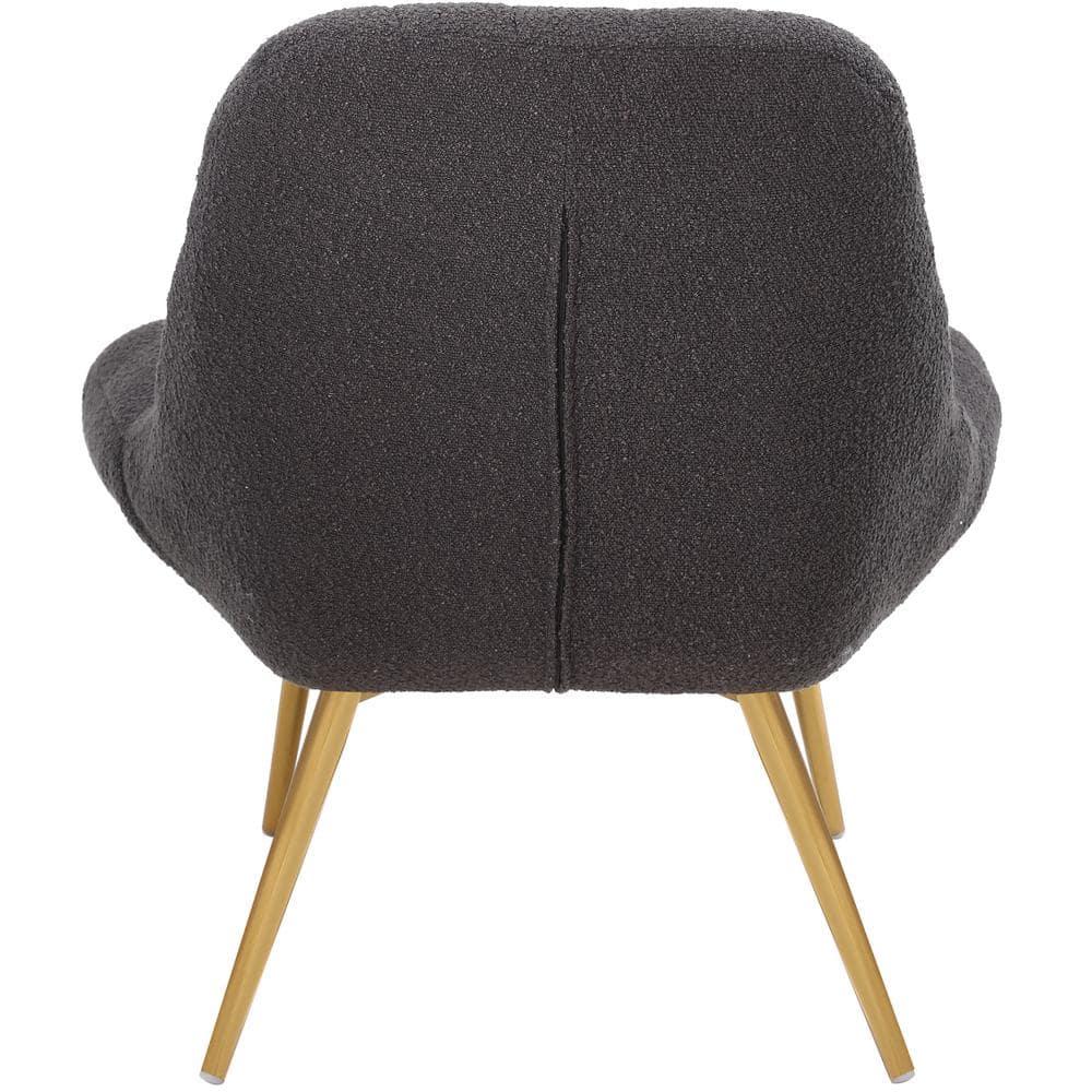 Eden Mid Century Furniture Style Comfortable Gray Boucle Fabric Lounge Chair