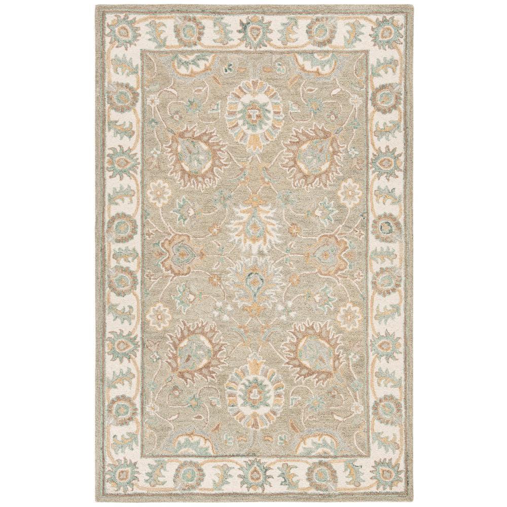 Blossom BLM702 Hand Tufted Area Rug - Sage/Ivory - 5'x8' - Safavieh.