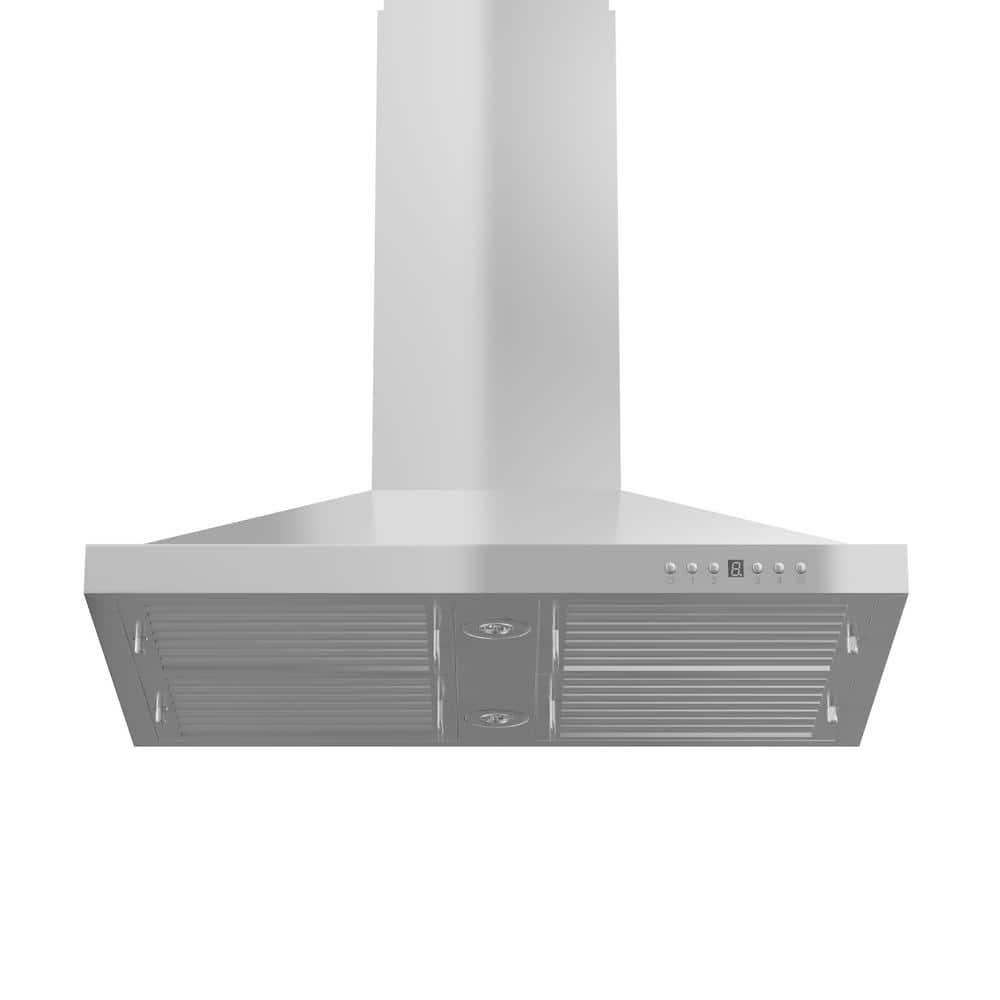 36 in. Convertible Vent Isl& Mount Range Hood in Stainless Steel (GL2i-36)