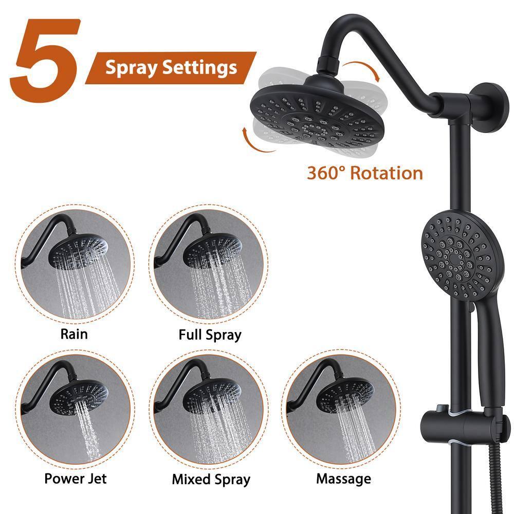 JASODI F09DHPYG9D 6 Inch High Pressure Rainfall Showerhead for Bath - Adjustable Swivel Shower Head
