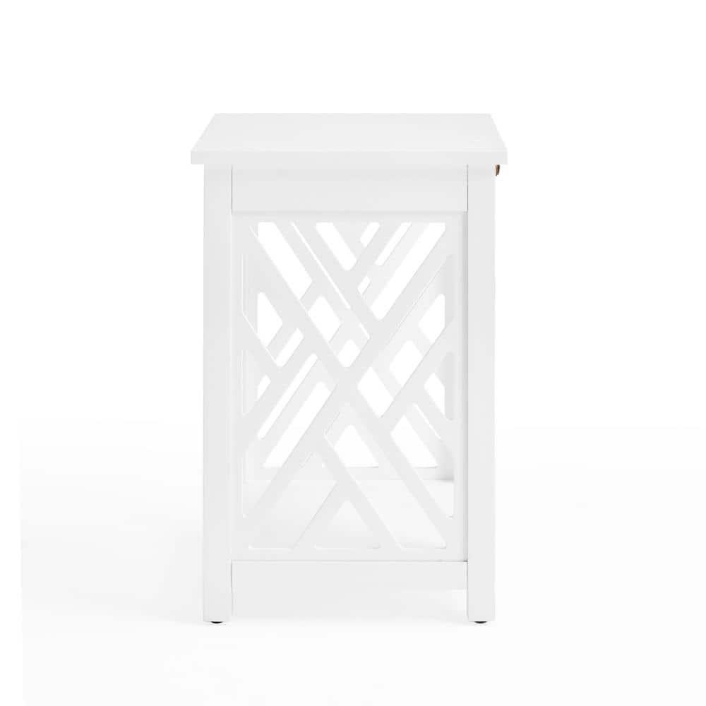 36" Middlebury Coffee Table and End Table with Tray White - Alaterre Furniture: Pull-Out Tray, 2-Piece Set