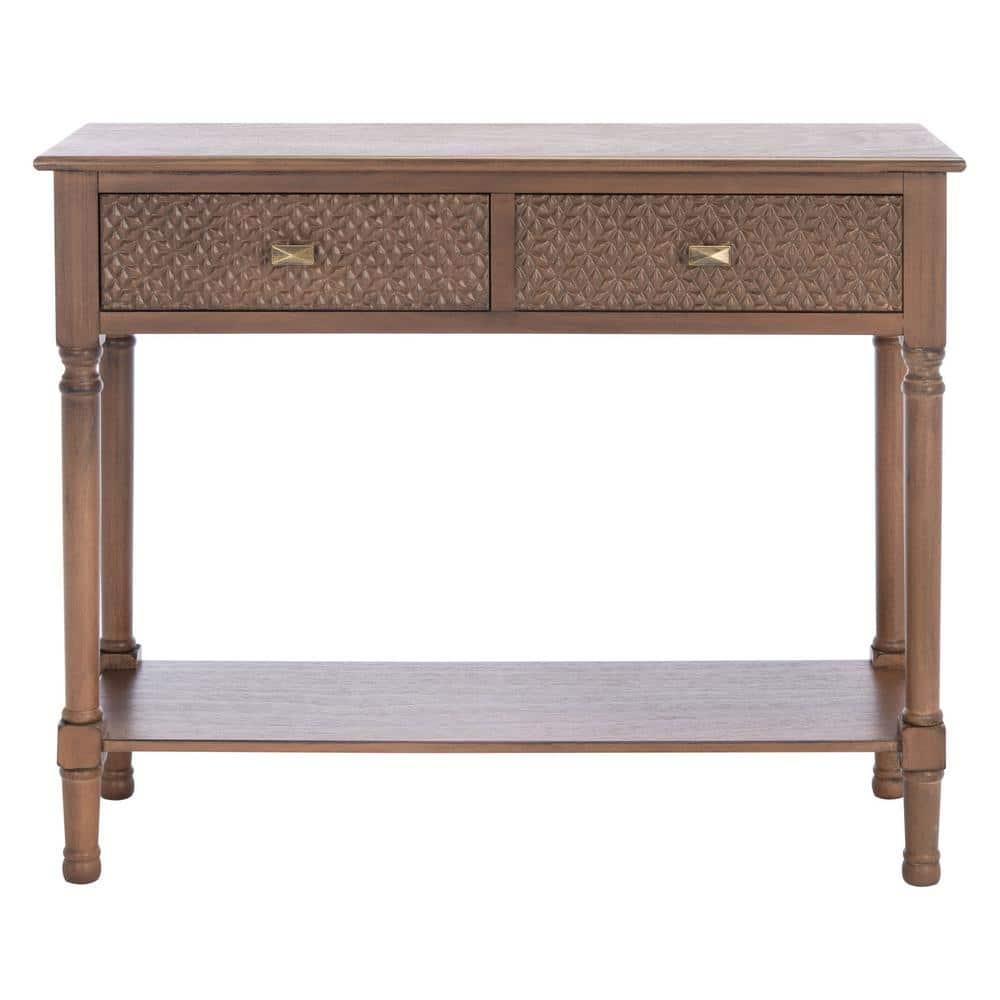 Halton 2 Drawer Console Table - Brown - Safavieh
